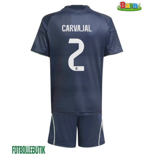 Real Madrid Daniel Carvajal #2 Bortaställ Barn 2025-26 Kortärmad (+ Korta byxor)